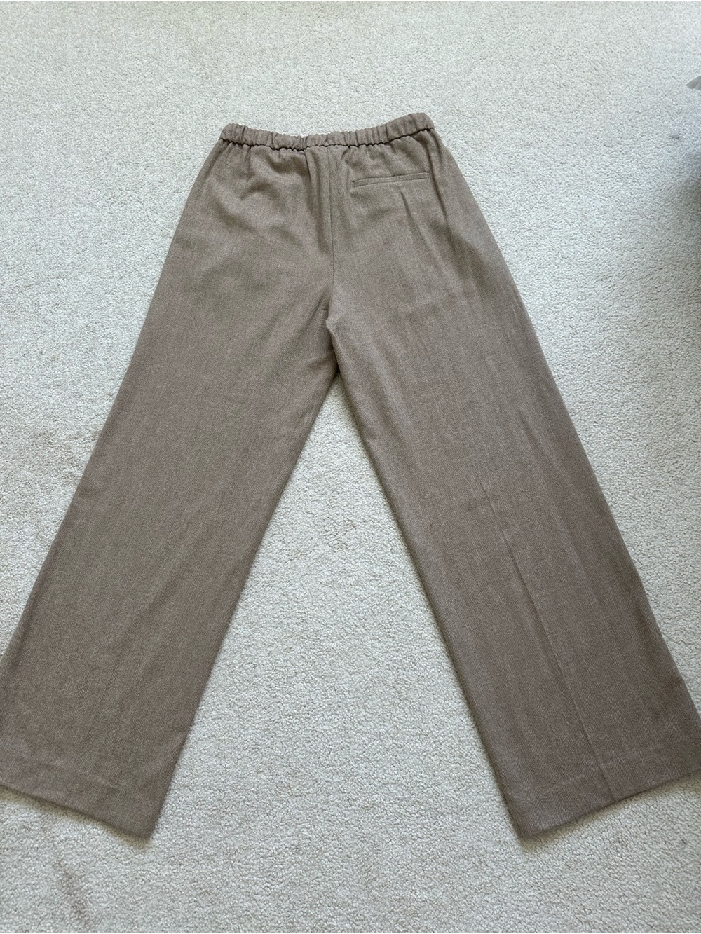 Banana Republic Tan Herringbone Wide-Leg Pants - Picture 3 of 6